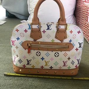 Louis Vuitton White Multicolor  Alma Bag